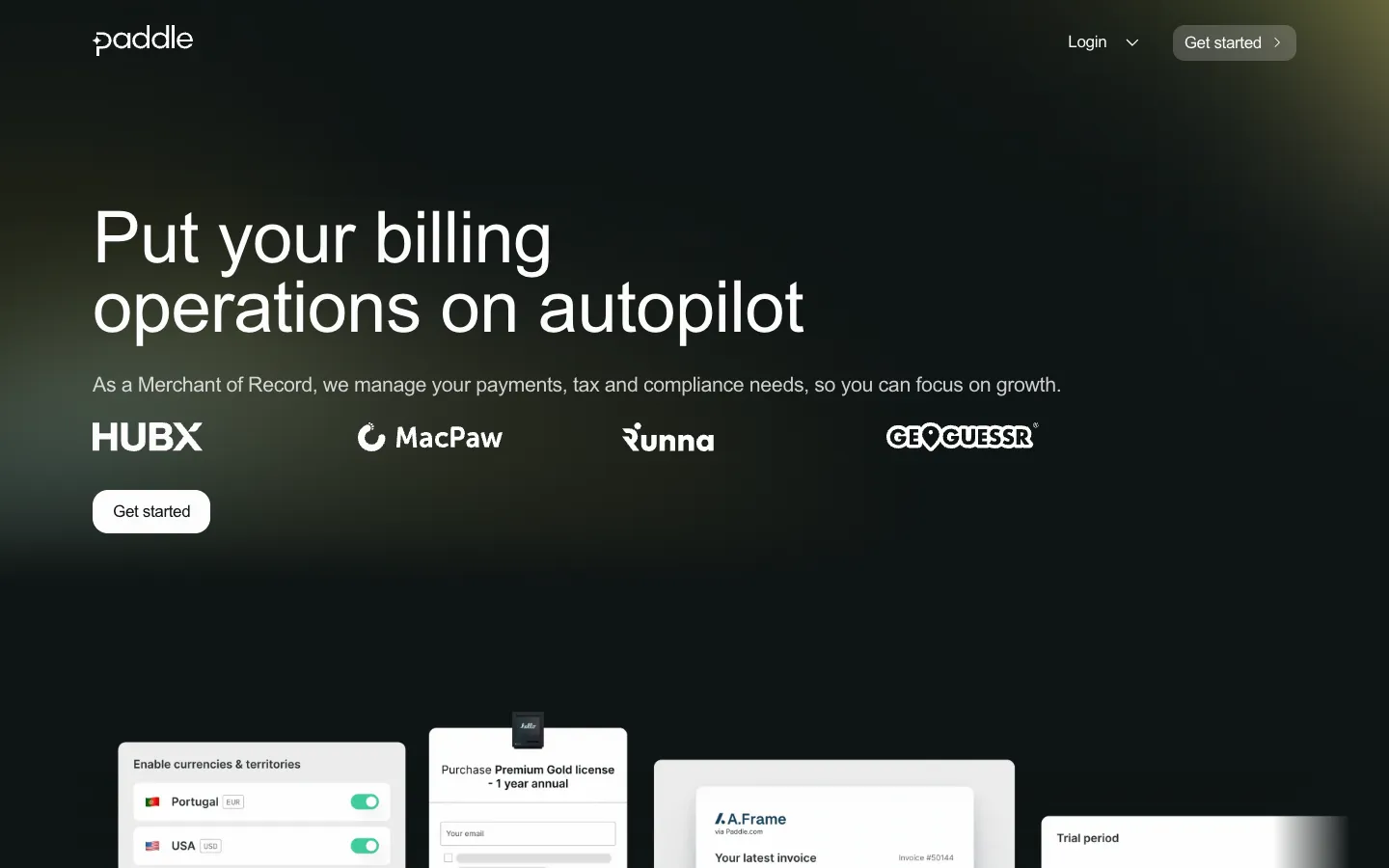 paddle.com above the fold